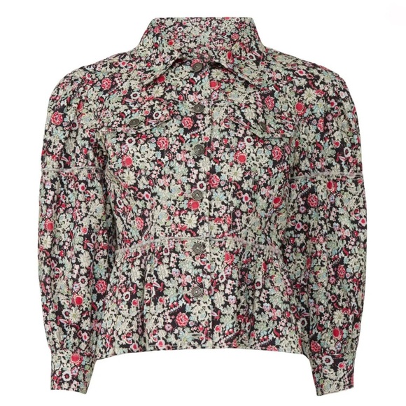 NWT Cinq à Sept Floral Denim Lizzie Jacket. Size 4. - Picture 2 of 9